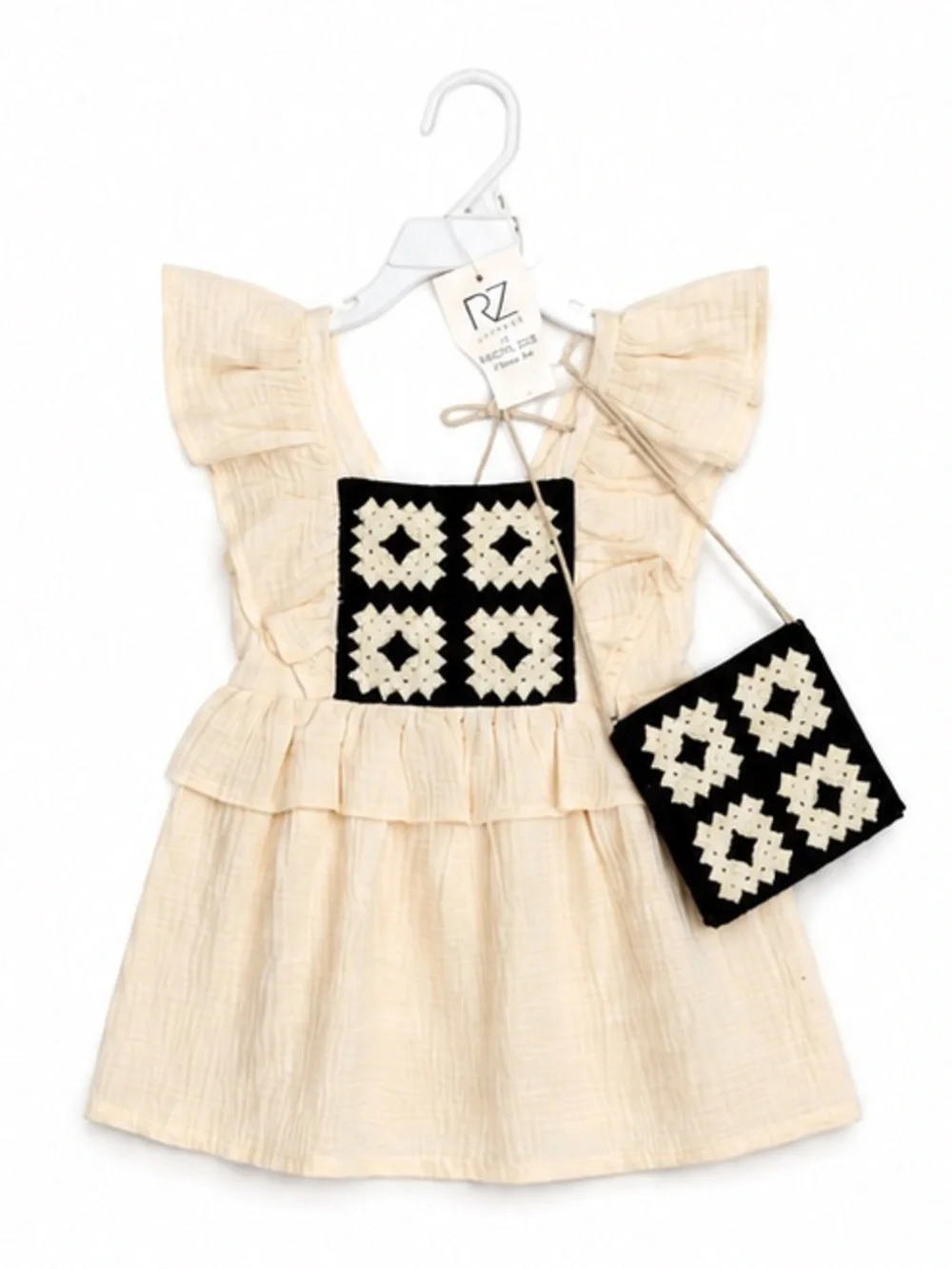 NEW - Rachel Zoe Littles Girls 3T Cream Crochet Dress & Crossbody Purse Set